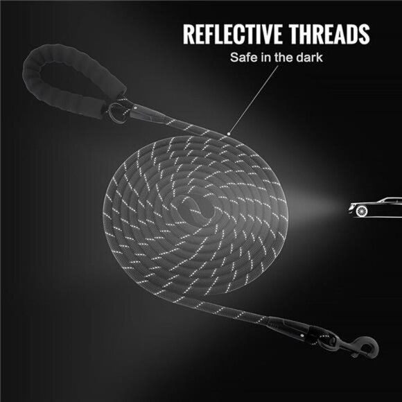 Pet Long Rope Dog Leash, Heavy Duty, Reflective, With Comfortable Padded - Picture 5 of 5